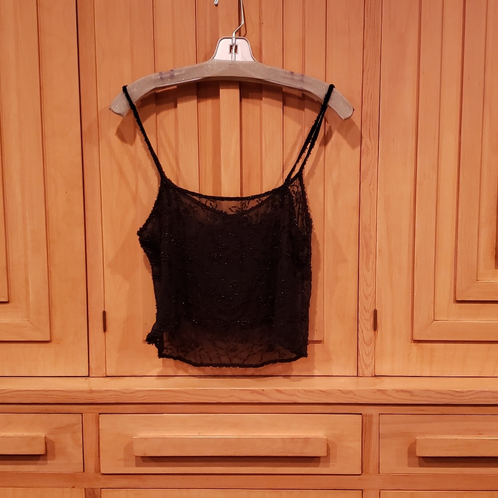 Gorgeous sheer silk beeded camisole